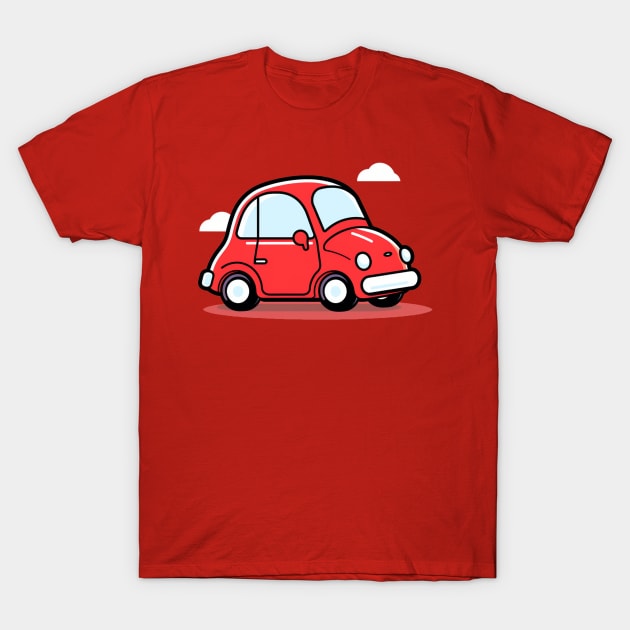 Red Car T-Shirt by Flowerandteenager